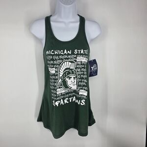 NWT Michigan State Spartans Tank Top Racerback Green Team Athletics XL 14/16